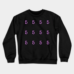 Pink Typewriter Number 5 Crewneck Sweatshirt